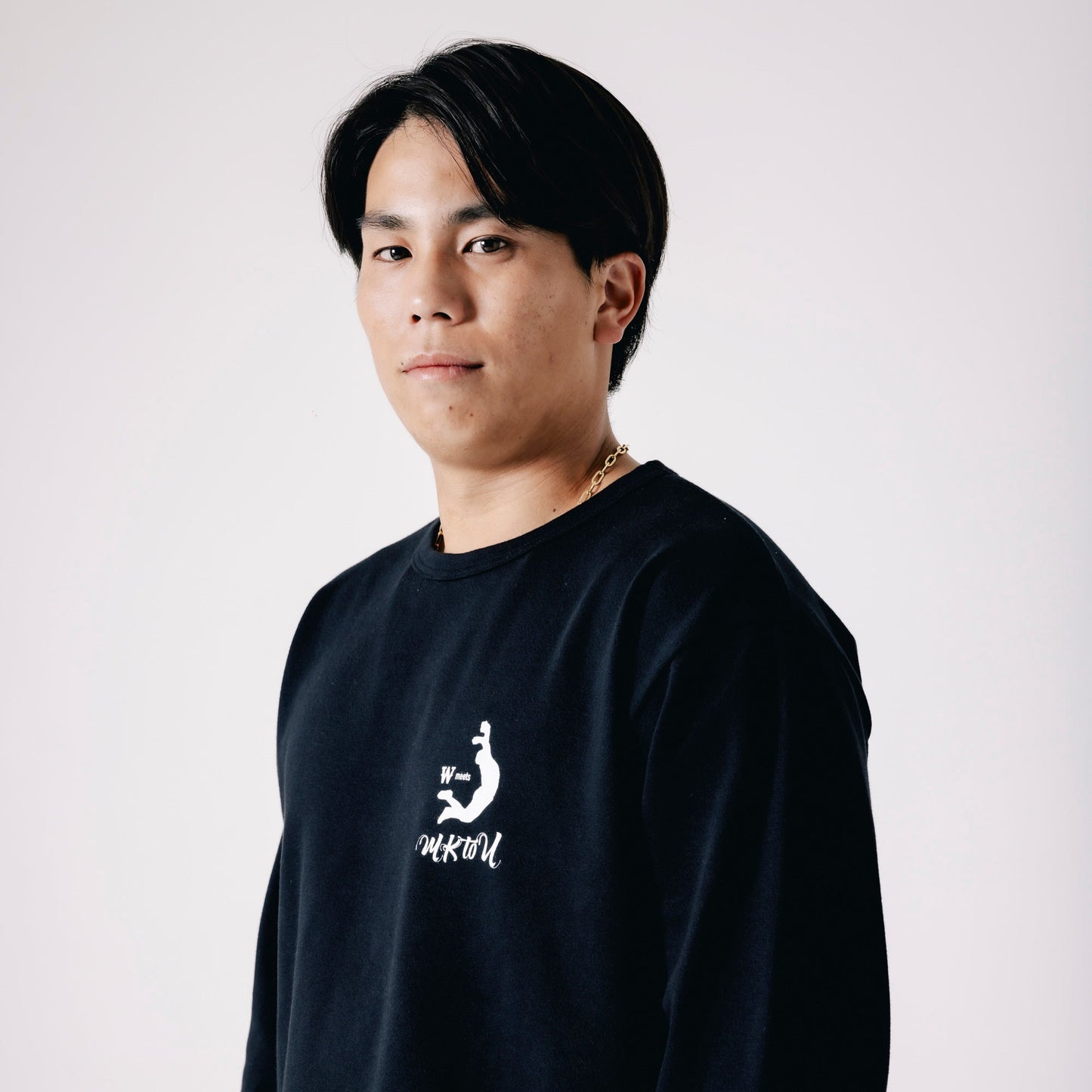 “MKtoU” Long T-shirts「pear」BLACK