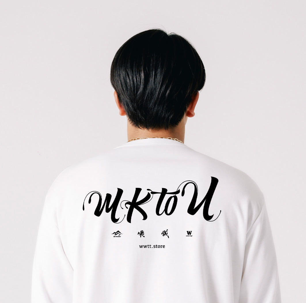 “MKtoU” Long T-shirts「tough」WHITE